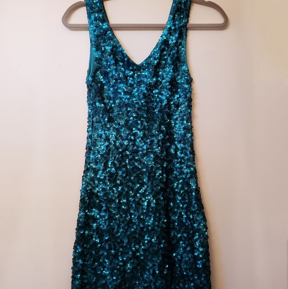 Turquoise/Blue Amber Blue Sequin Dress - Picture 2 of 4